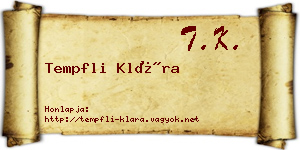 Tempfli Klára névjegykártya